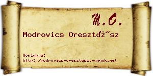 Modrovics Oresztész névjegykártya